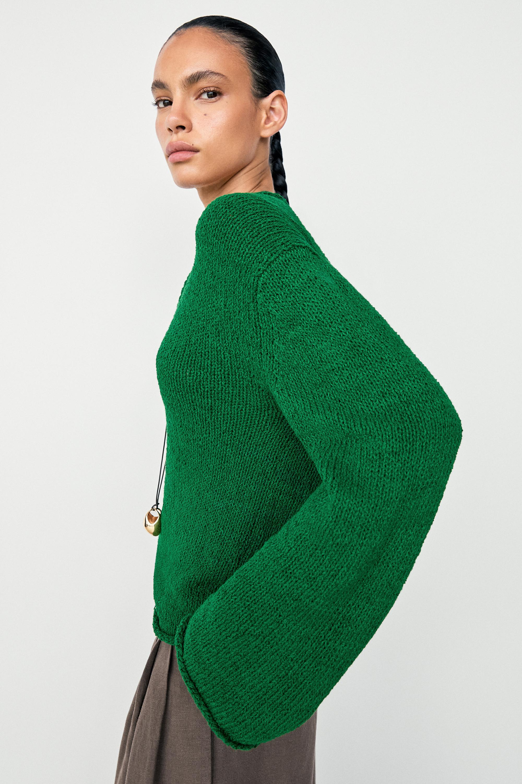 Cotton-blend knit sweater