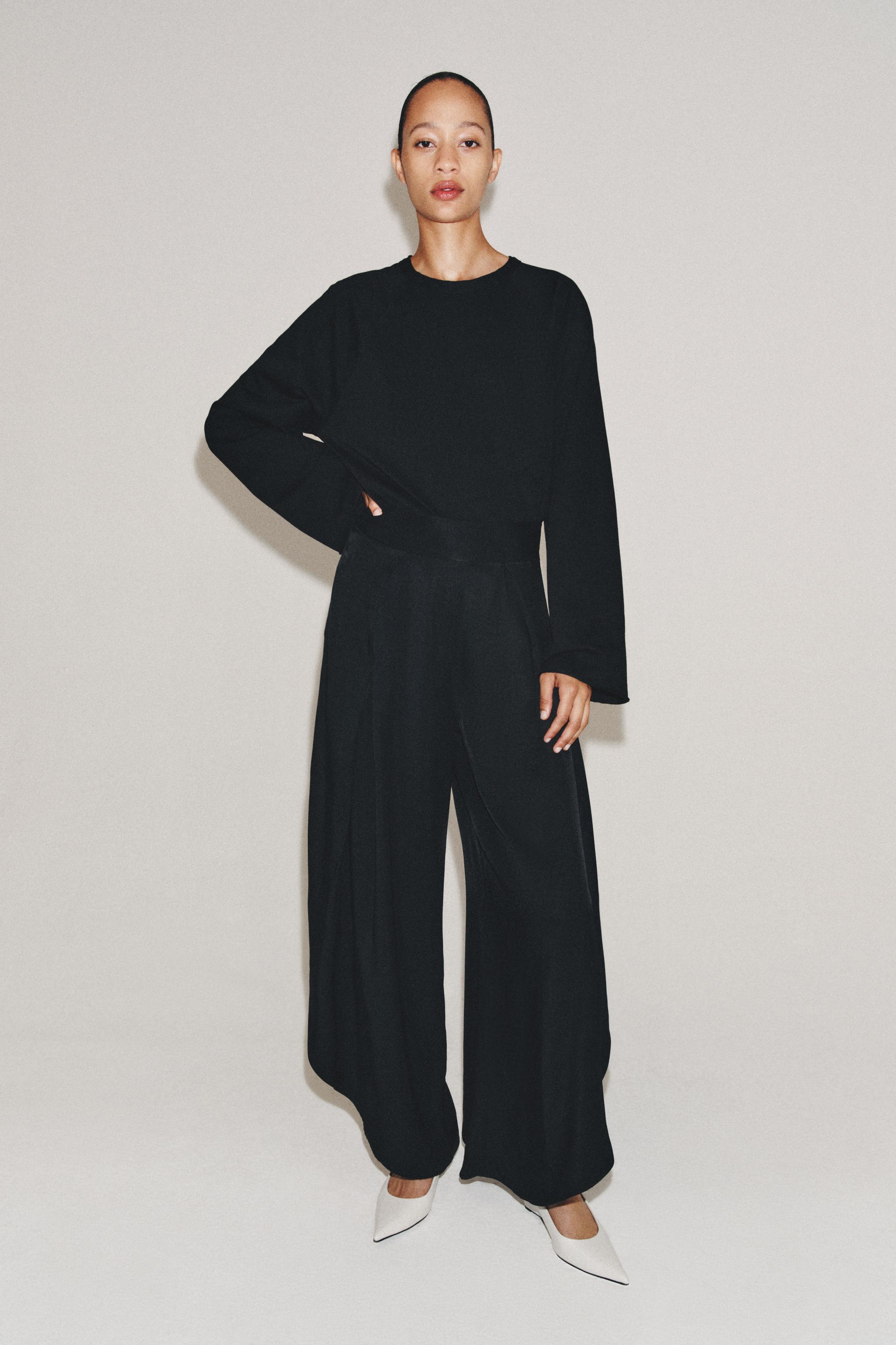 Женские брюки Zara ZW COLLECTION FLOWY VENTED TROUSERS