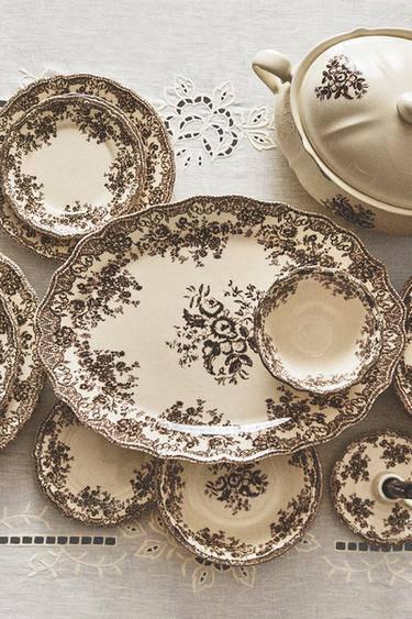 VAJILLA DE LOZA FLORAL CAFÉ - Amarillo medio de Zara