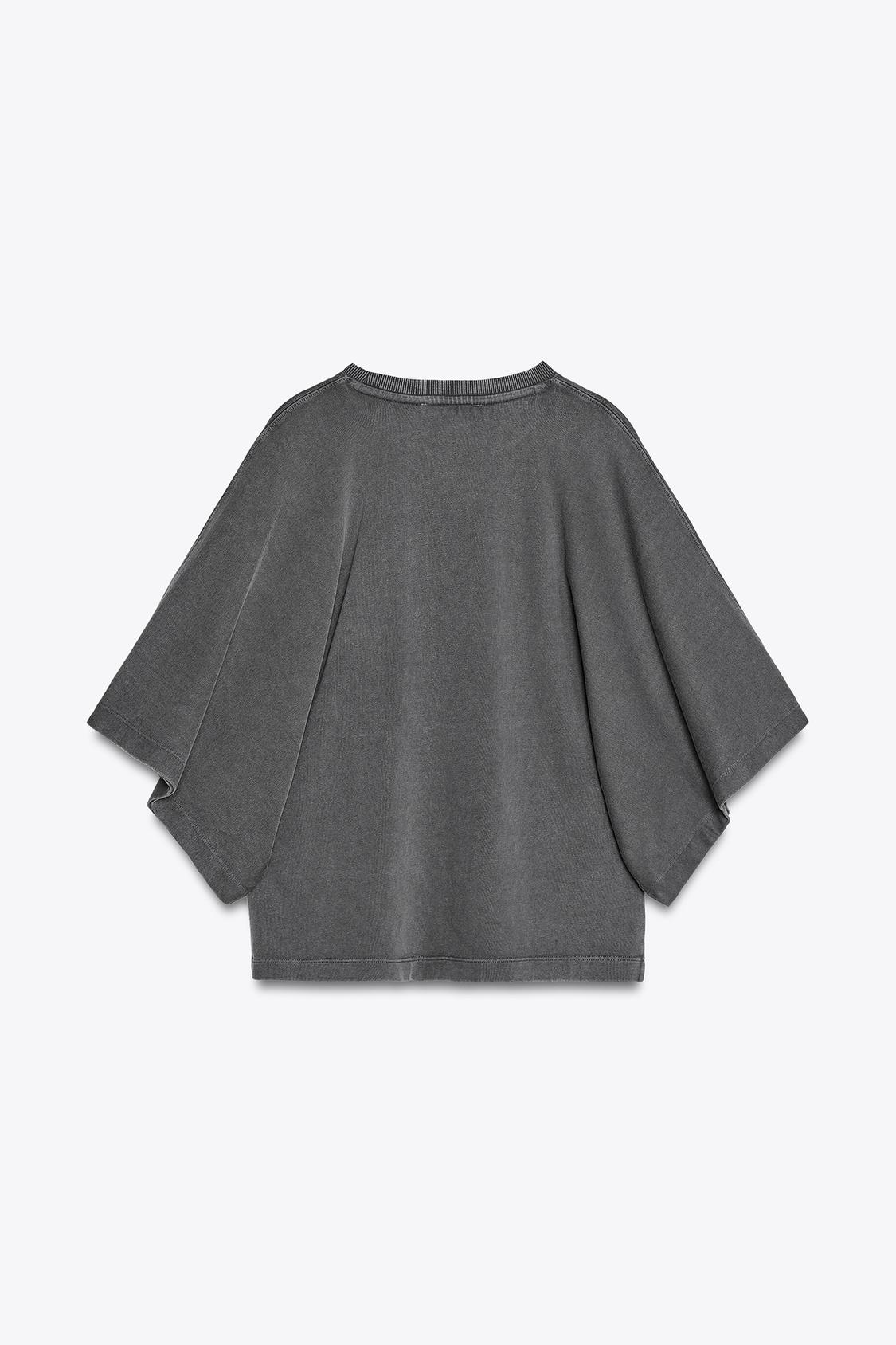 WASHED CAP SLEEVE T-SHIRT