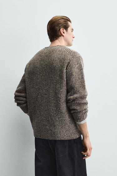 CARDIGAN STRUCTURE CANNELÉ - Marron clair chiné de Zara - Image 2