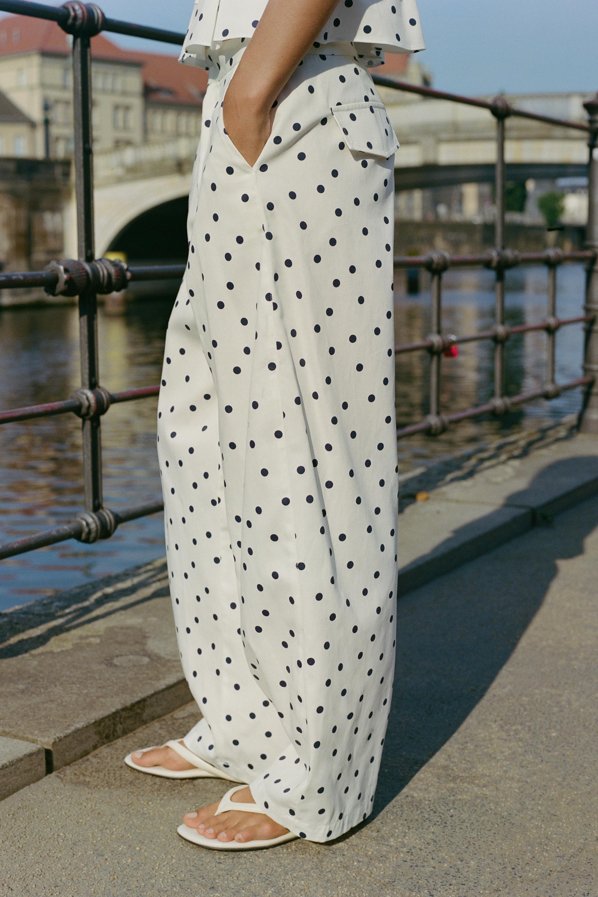 Женские брюки Zara POLKA DOT BARREL PANTS — фото 3