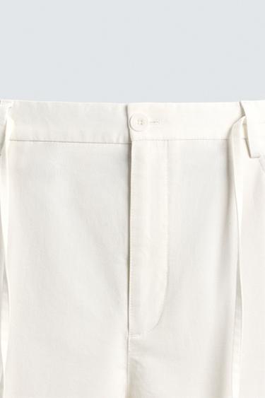 PANTALON FLUIDE COUPE DÉCONTRACTÉE - Blanc de Zara - Image 7