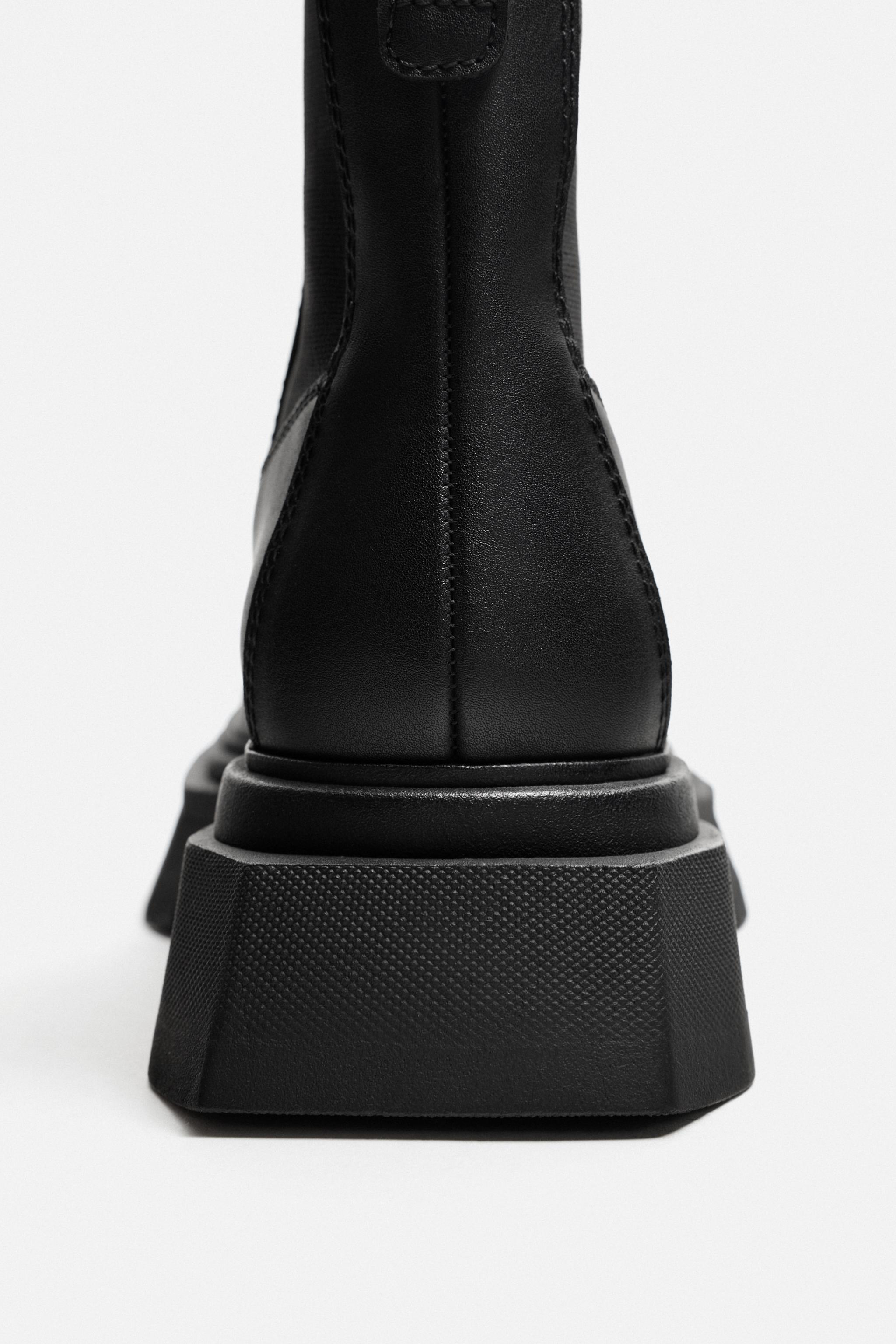 ZARA ブーツ ザラ ボリュームチェルシーブーツ　サイドゴア　ブラック　42 ⭐️未使用級⭐️ ZARA サイドゴアブーツ チェルシーブーツ