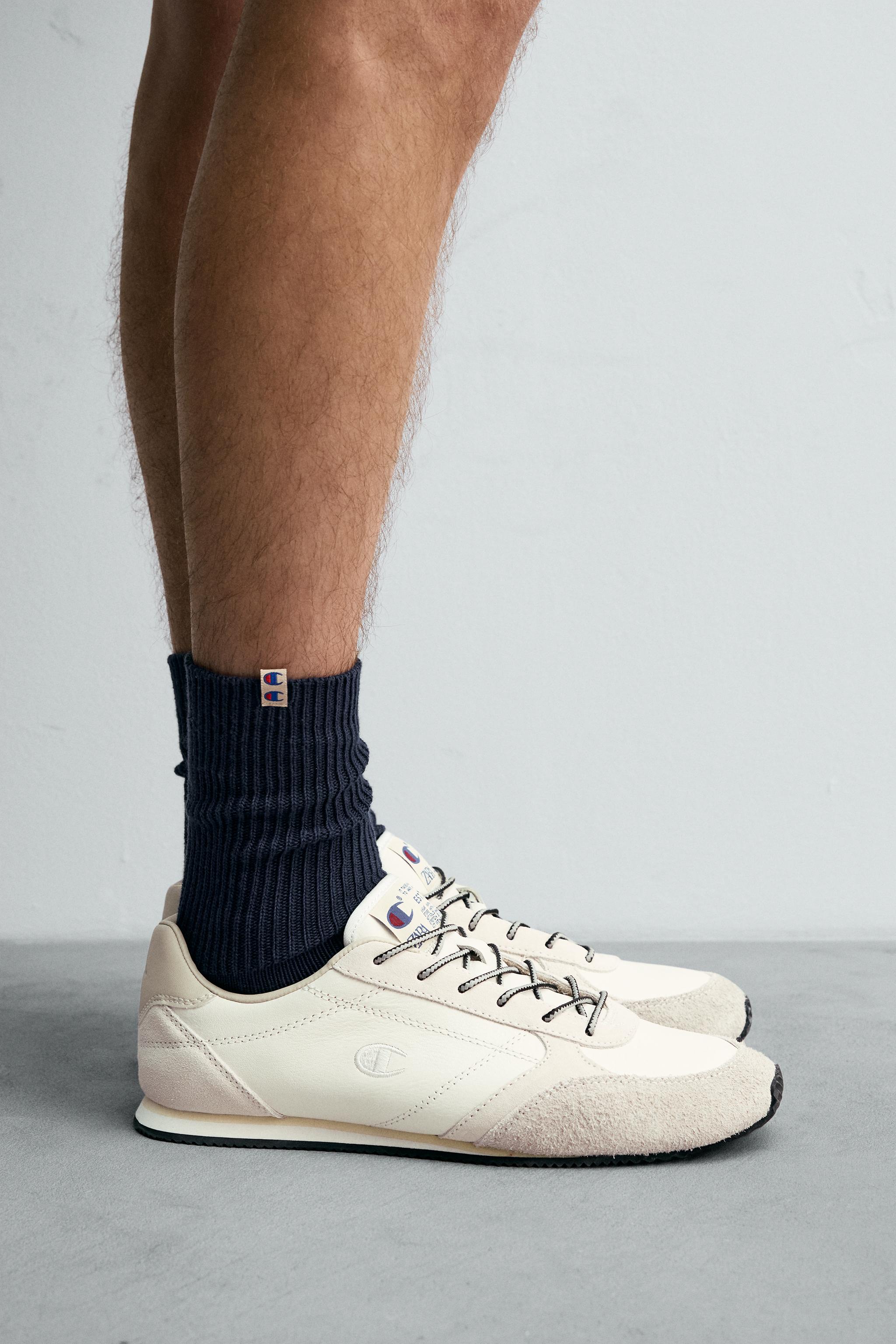 CHAMPION ® X ZARA LEATHER SNEAKERS - White | ZARA United States