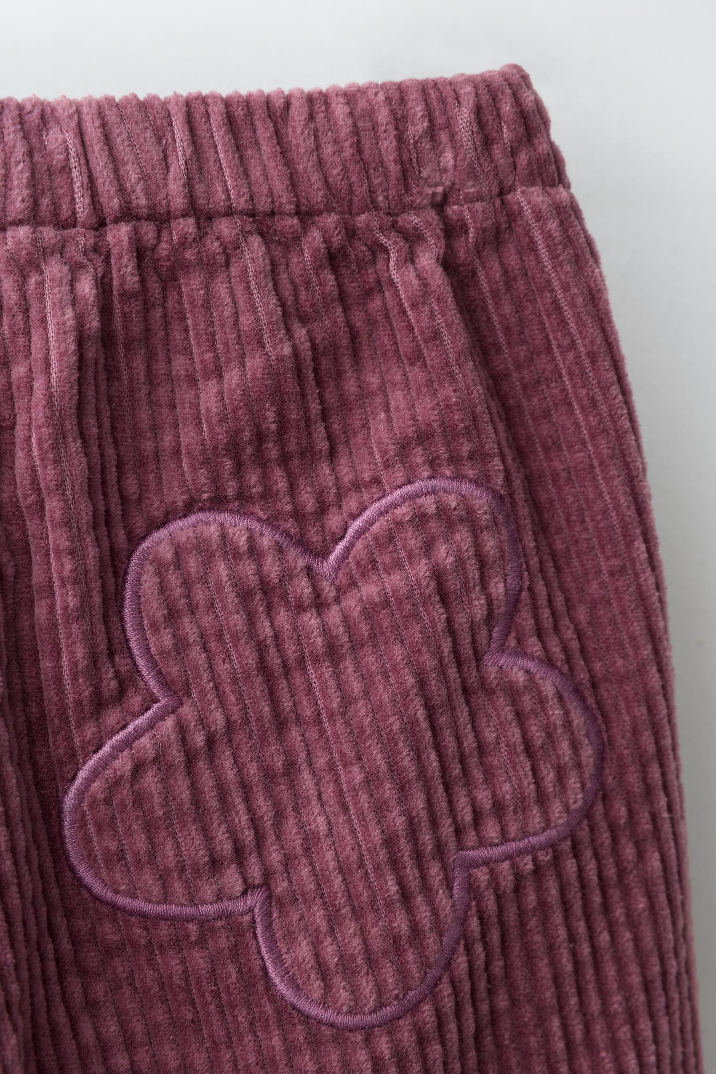 Детские брюки Zara Baggy Corduroy Patch, цвет: Розовый — фото 4