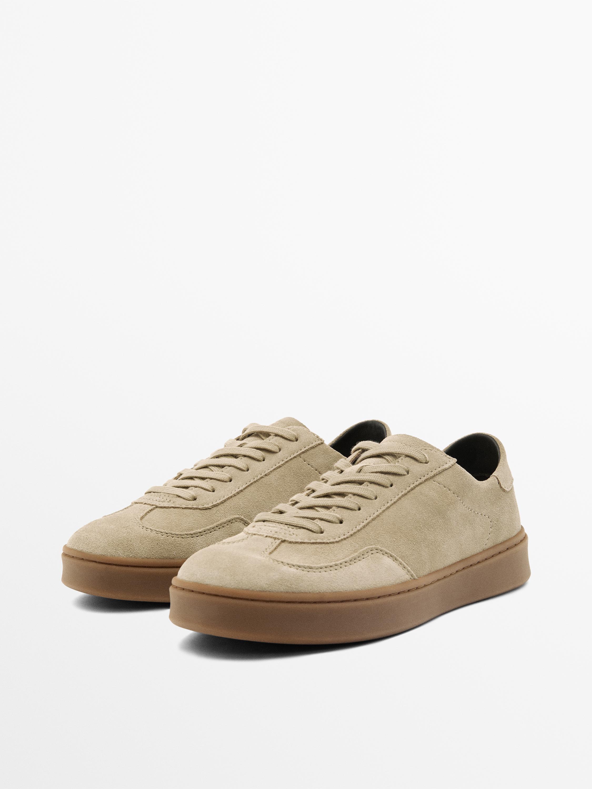 Tennis en cuir croûte de