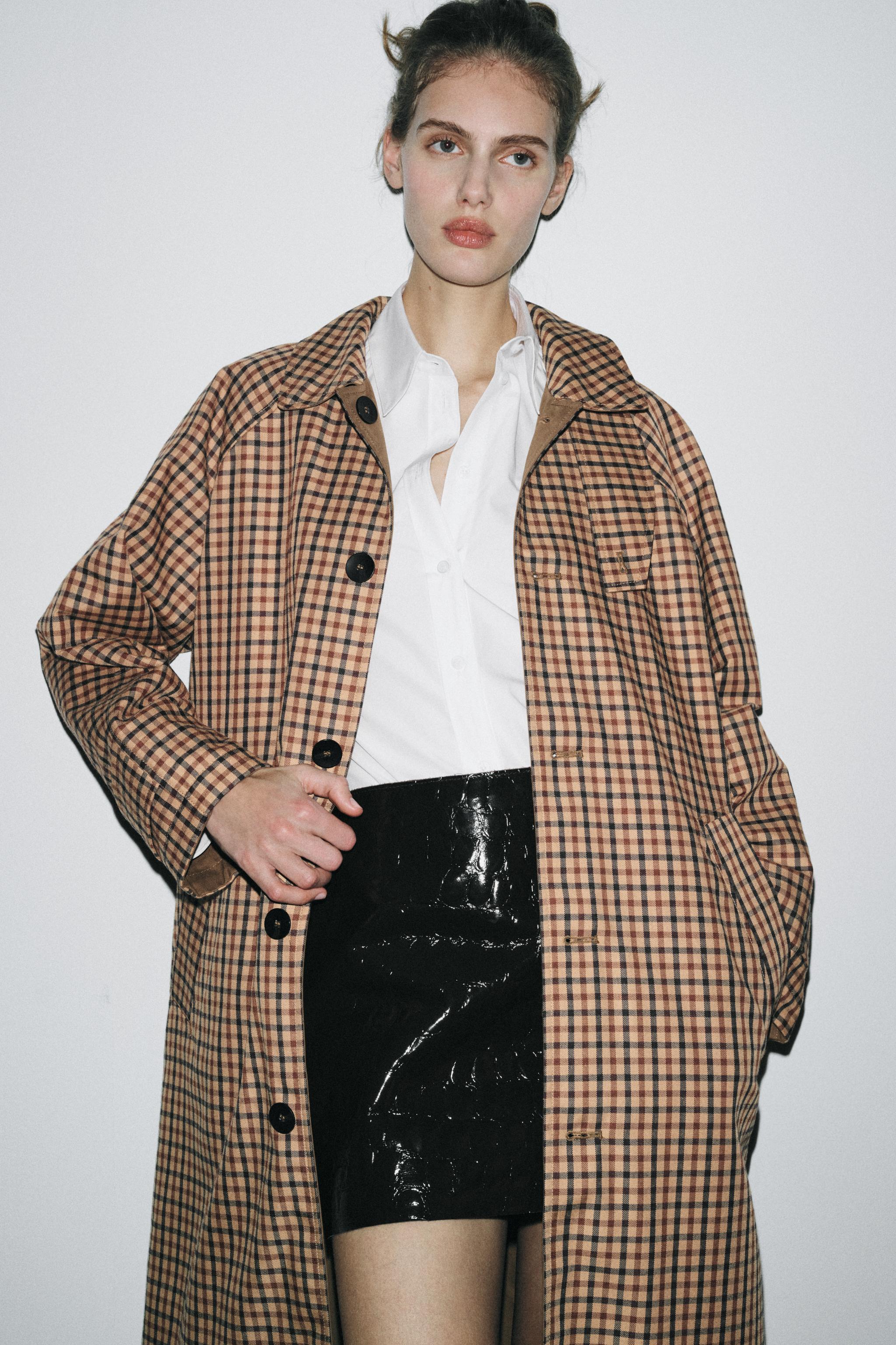Zara Checked Trench Coat Zara Checked Trench ZW COLLECTION