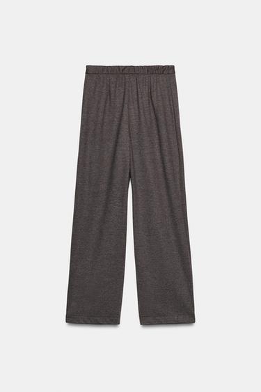 PANTALON DROIT TAILLE HAUTE - marron chiné de Zara - Image 6