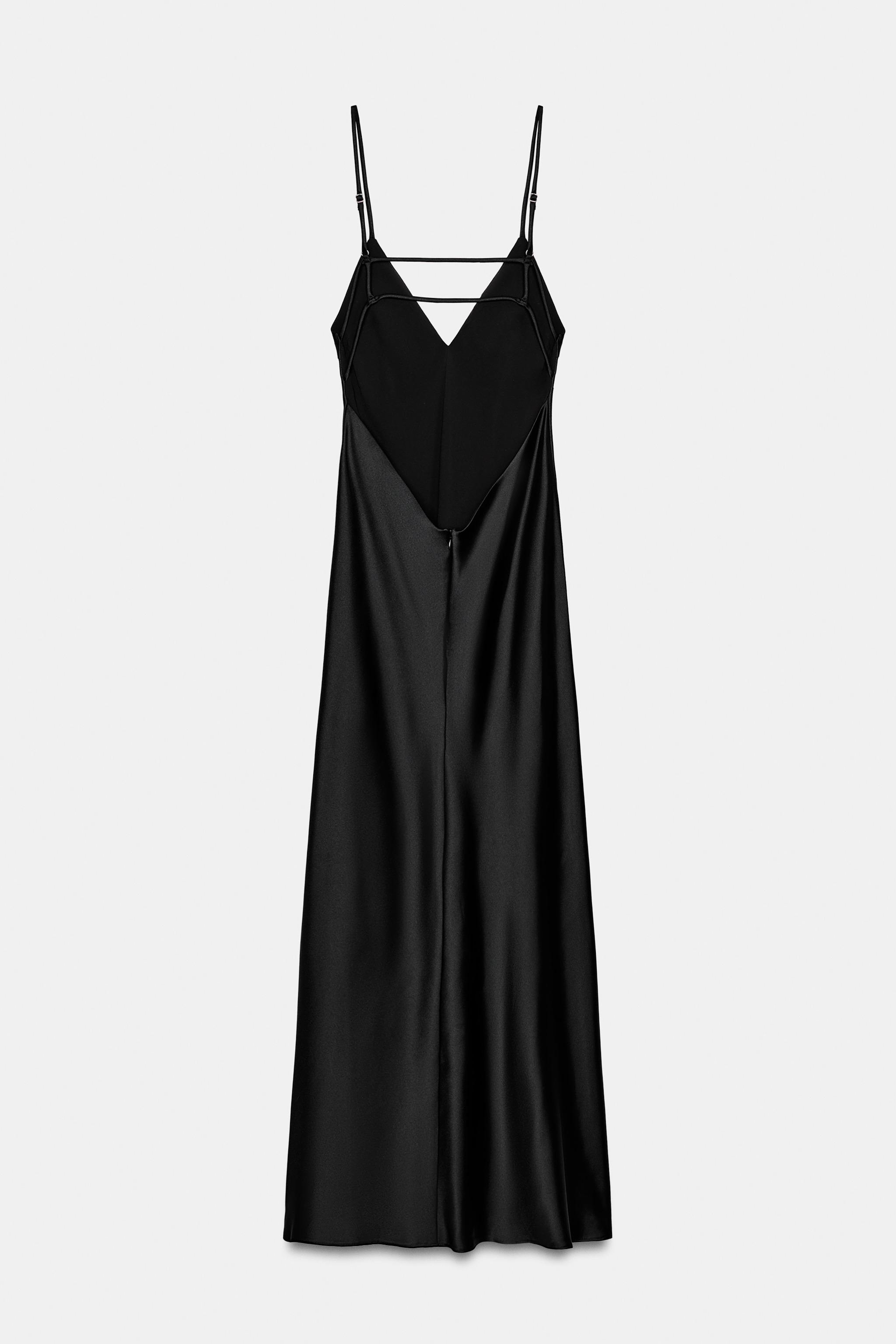 SATIN STRAPPY MIDI DRESS - Light yellow | ZARA Australia