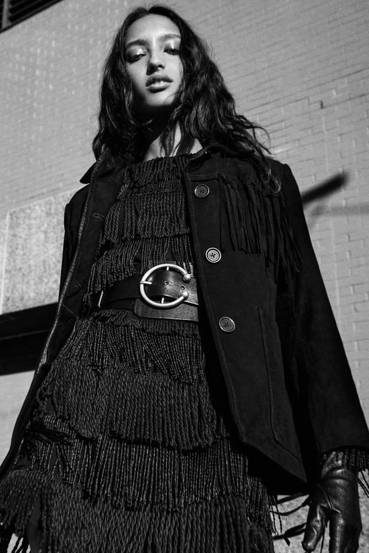スエード フリンジジャケット ZW COLLECTION - ブラック | ZARA Japan 