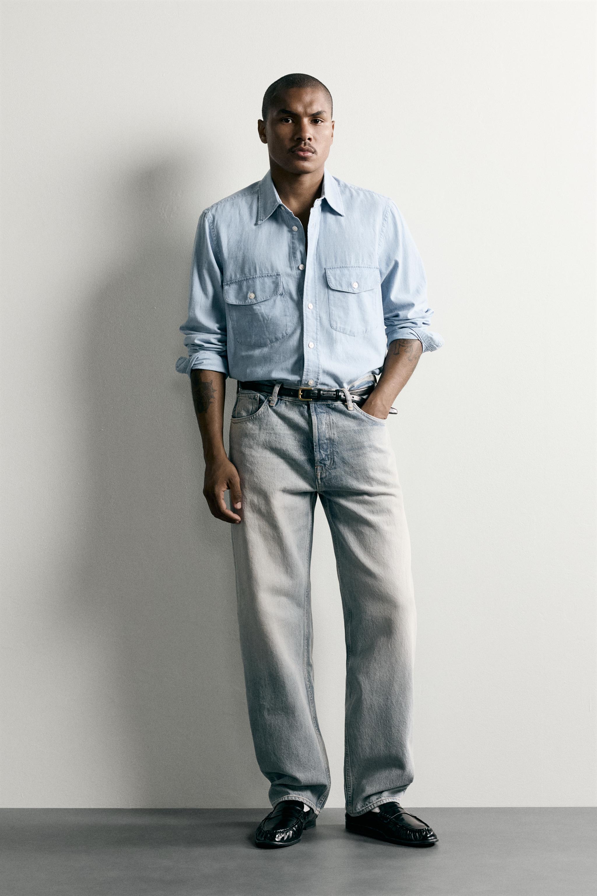 ZARA デニム ストレートフィットデニムパンツ - ブルー/スチール | ZARA Japan / 日本