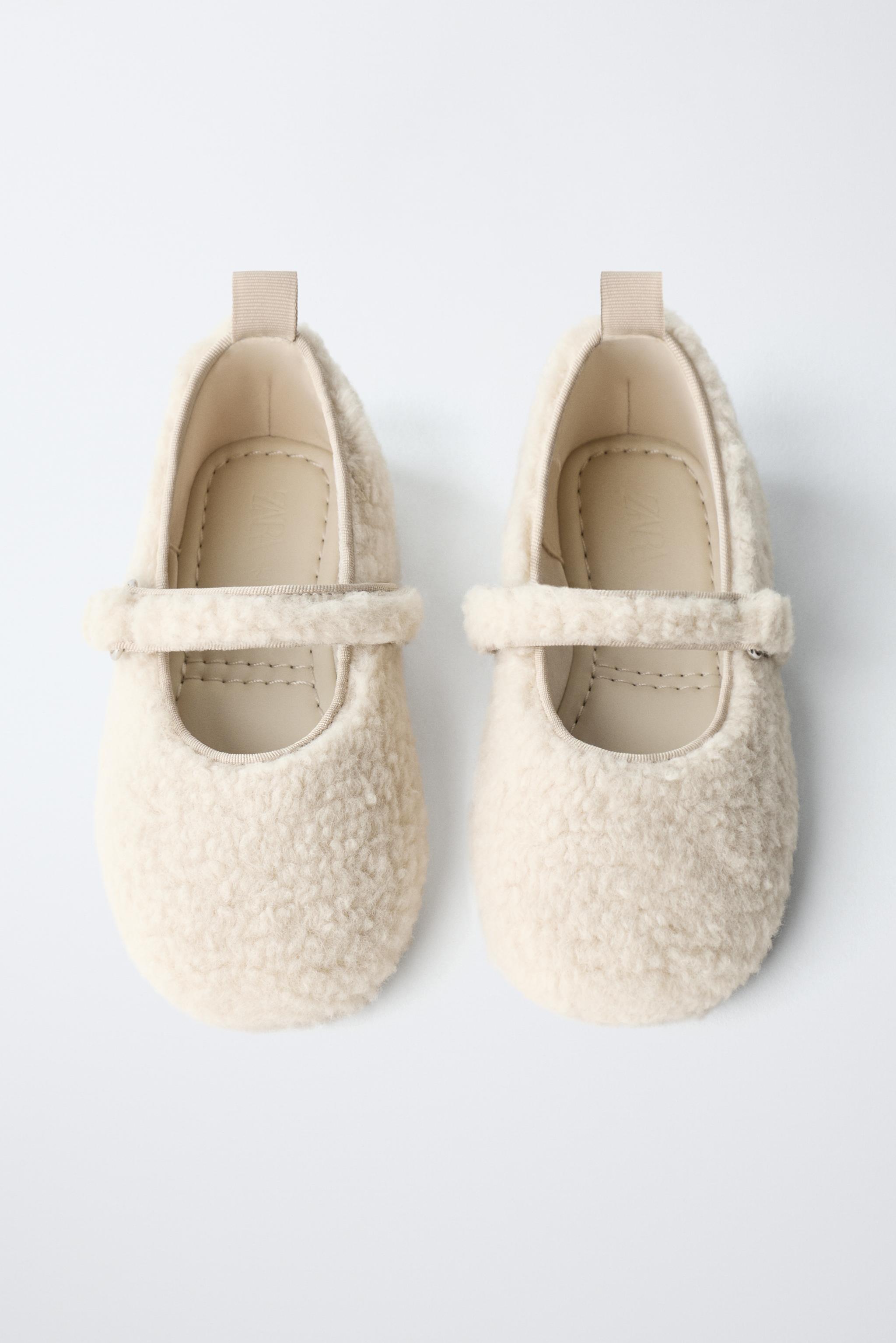 FAUX SHEARLING BALLET FLATS