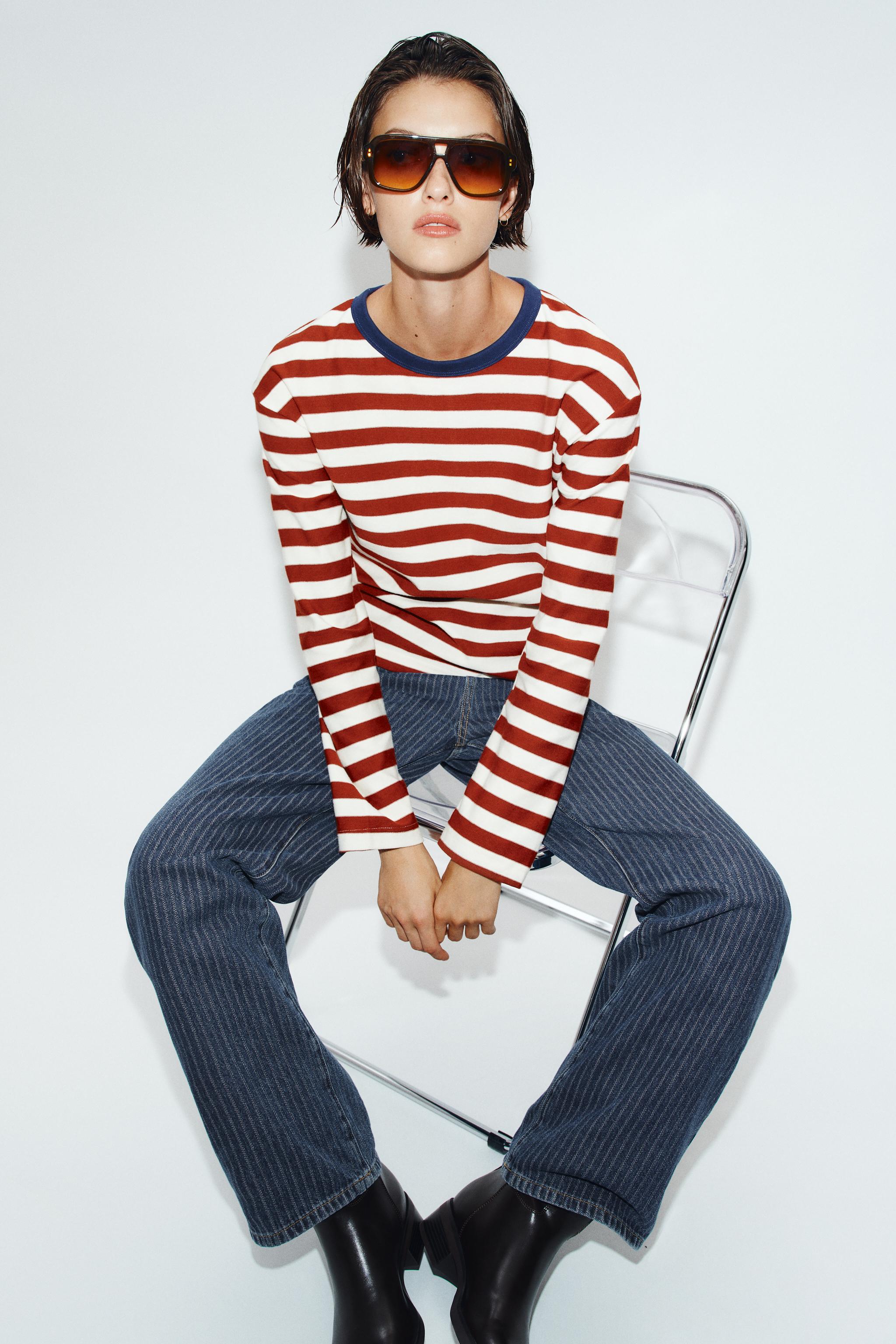 Zara GENİŞ ÇİZGİLİ T-SHIRT görsel 2