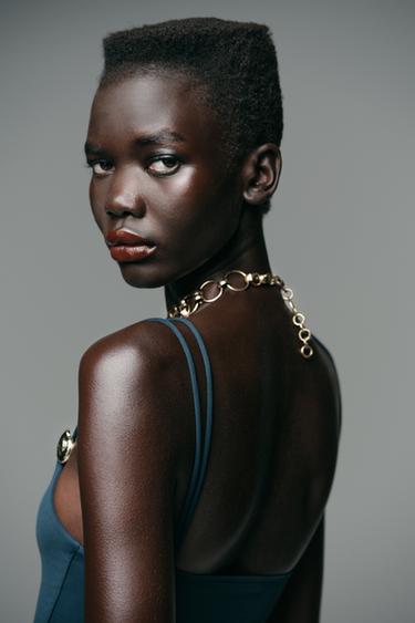 BODY POLYAMIDE COQUILLAGE - bleu marine de Zara - Image 3