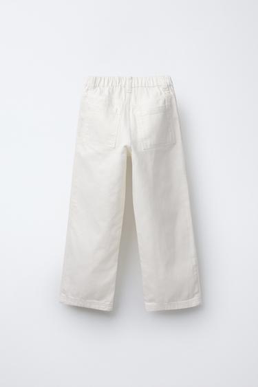 RELAXED BAGGY JEANS - Ecru by Zara - Image 1
