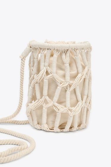 MACRAMÉ CROSSBODY BAG X FANGLU LIN - Ecru White by Zara