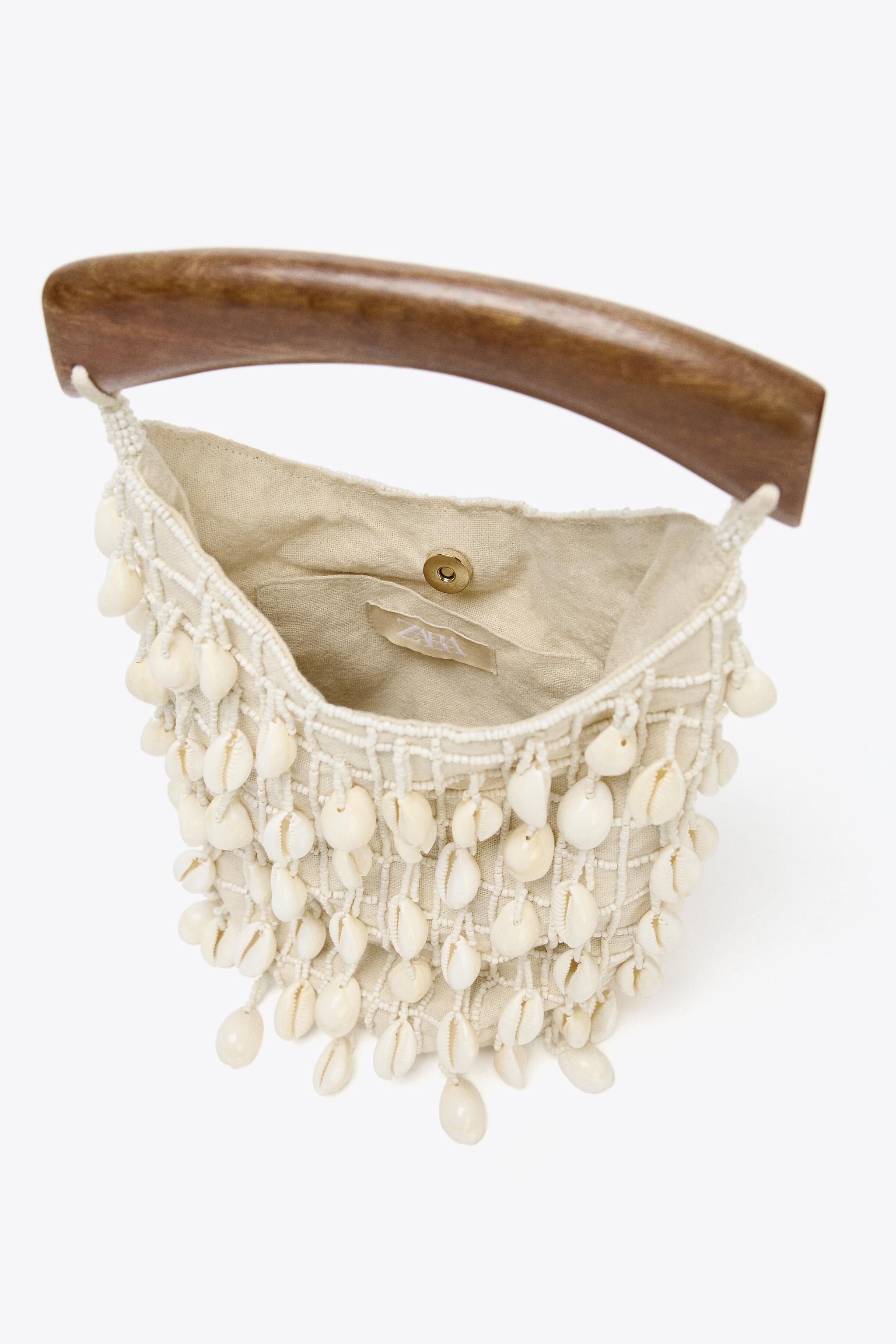 【ZARA】BEADED FABRIC BUCKET BAG Zara | Beaded Fabric Bucket Bag