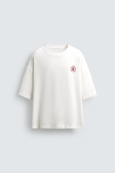 CAMISETA TEXTOS ESTAMPADOS - Blanco de Zara