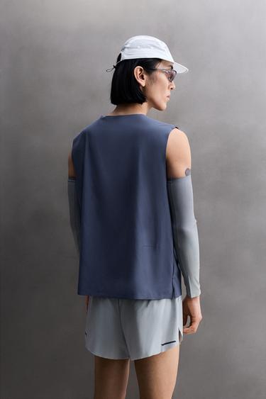 RUNNING PERFORATED TANK TOP - Mid-blue by Zara - Image 3