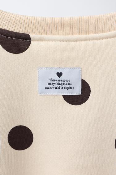 POLKA DOT SWEATSHIRT - Ecru / Brown by Zara - Image 2