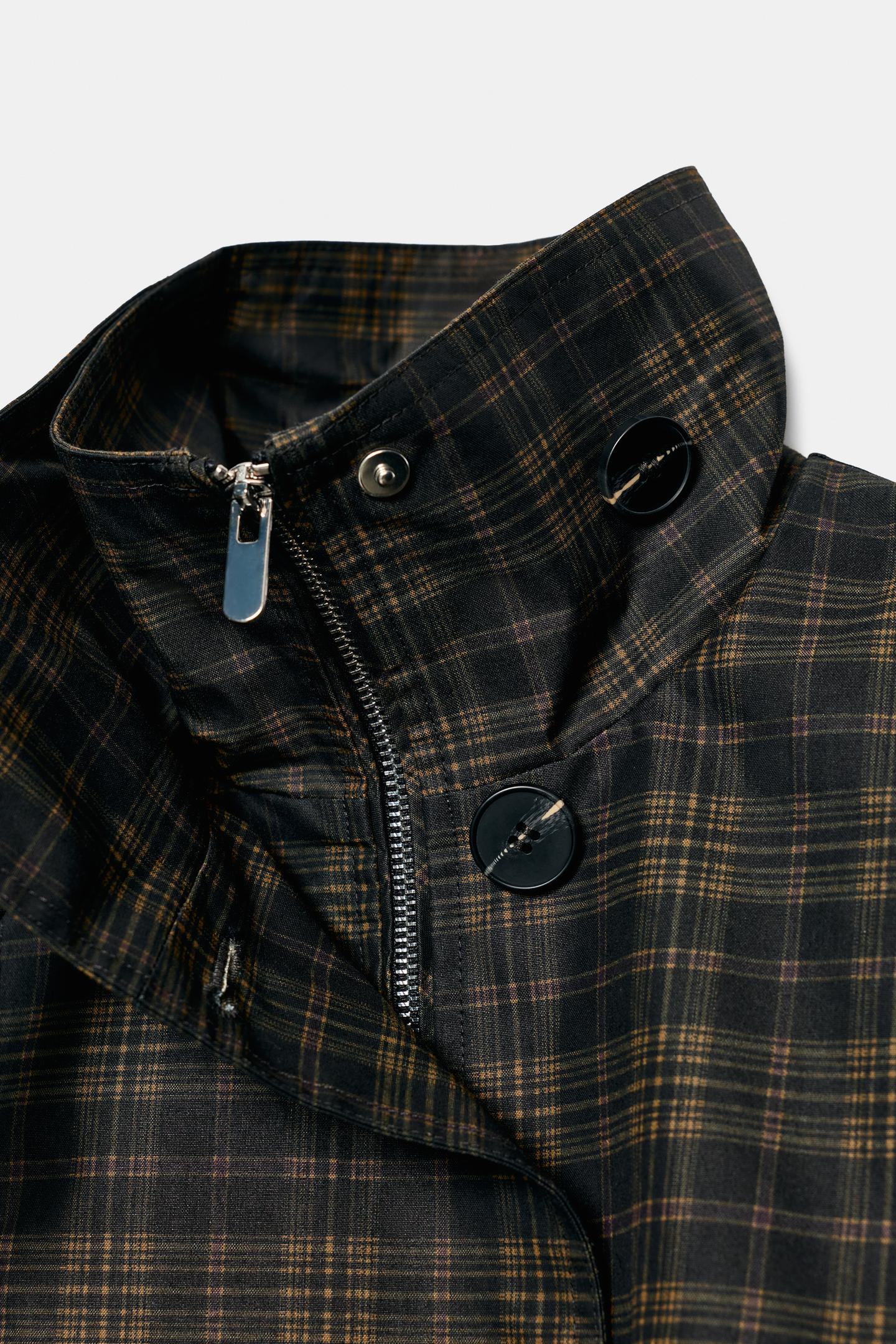 Женская куртка Zara Plaid Bomber, цвет: Коричневый — фото 8
