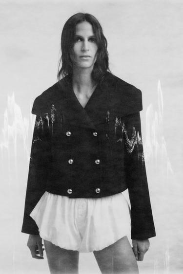 CAZADORA CON LANA ZW COLLECTION - Negro de Zara