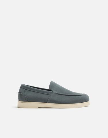 CASUAL LEATHER LOAFERS - Blue by Zara