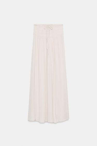 LONG SKIRT WITH ELASTIC WAIST - Light beige by Zara