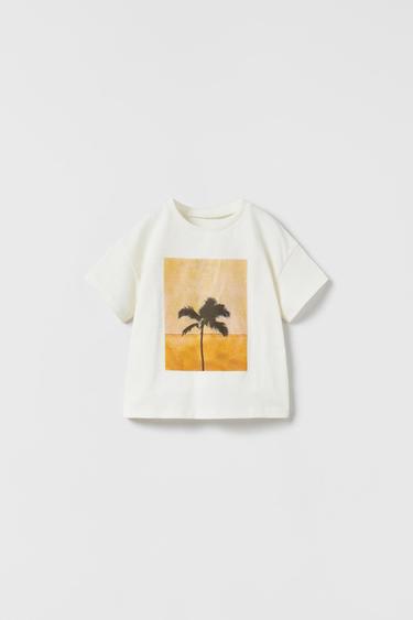 CAMISETA PALMERA - Crudo de Zara