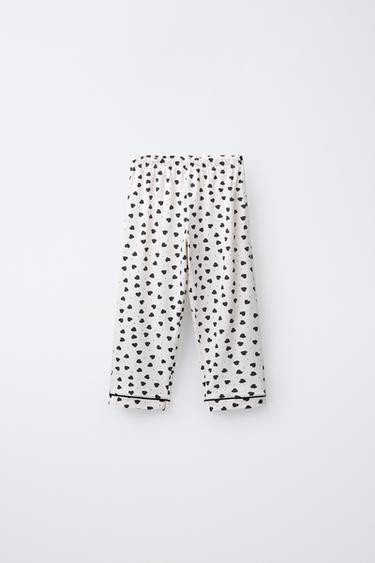 AGES 3-6 / HEART PRINT PYJAMAS - Black / Ecru by Zara - Image 3