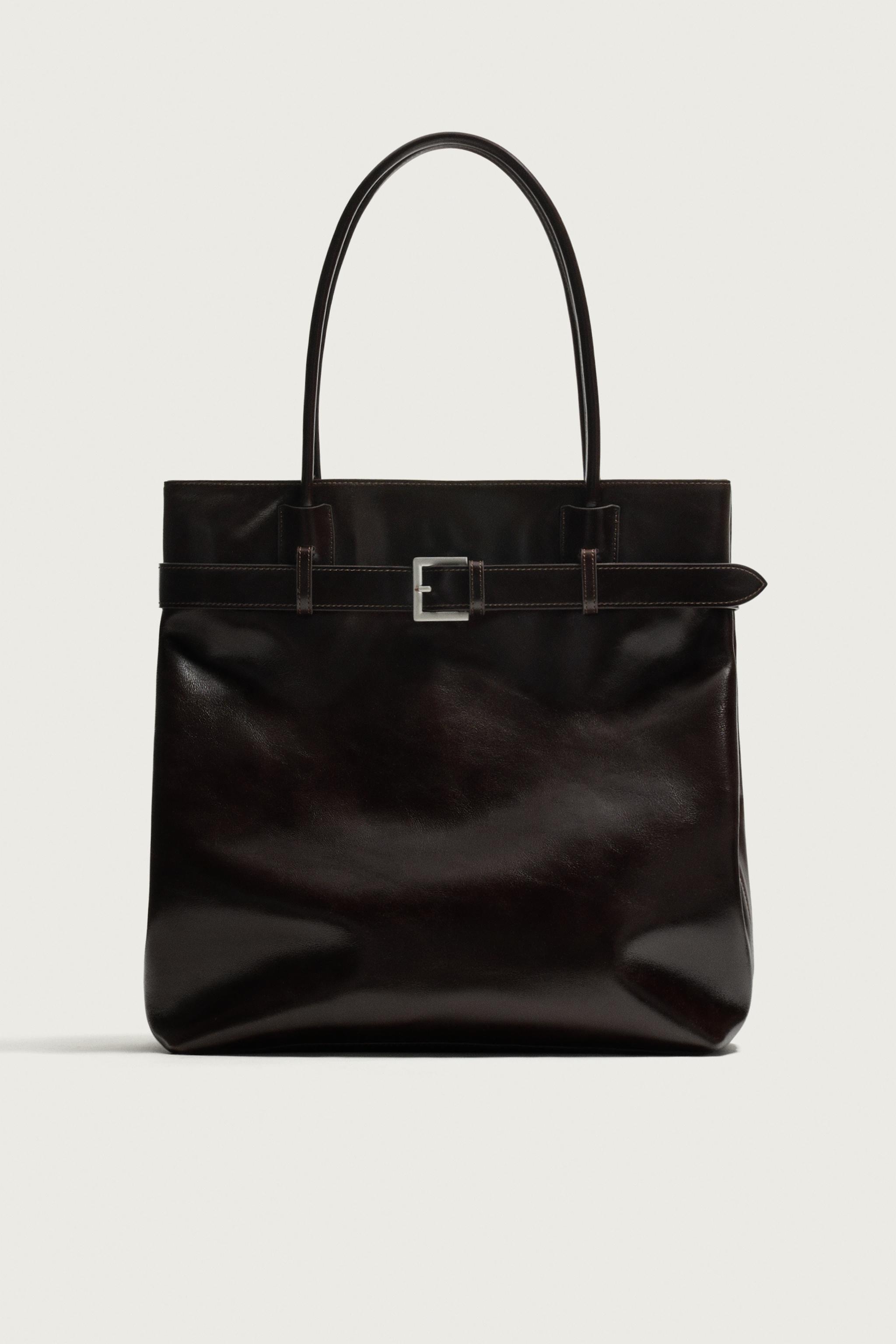 Мужские сумки Zara LEATHER SHOPPER WITH BELT DETAIL — фото 5