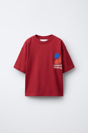 CAMISETA ESTAMPADA - Rojo de Zara