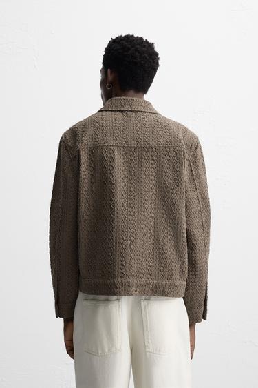 VESTE COMBINÉE CROCHET - Gris taupe de Zara - Image 3