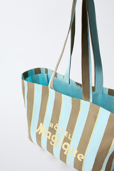 HÔTEL MAGIQUE © X ZARA STRIPED TOTE BAG - Blue by Zara - Image 3