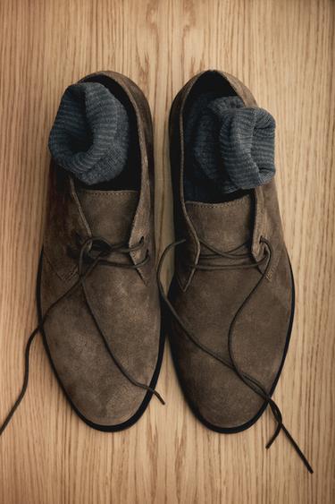 LEDERSTIEFELETTE - Maulwurfsgrau von Zara