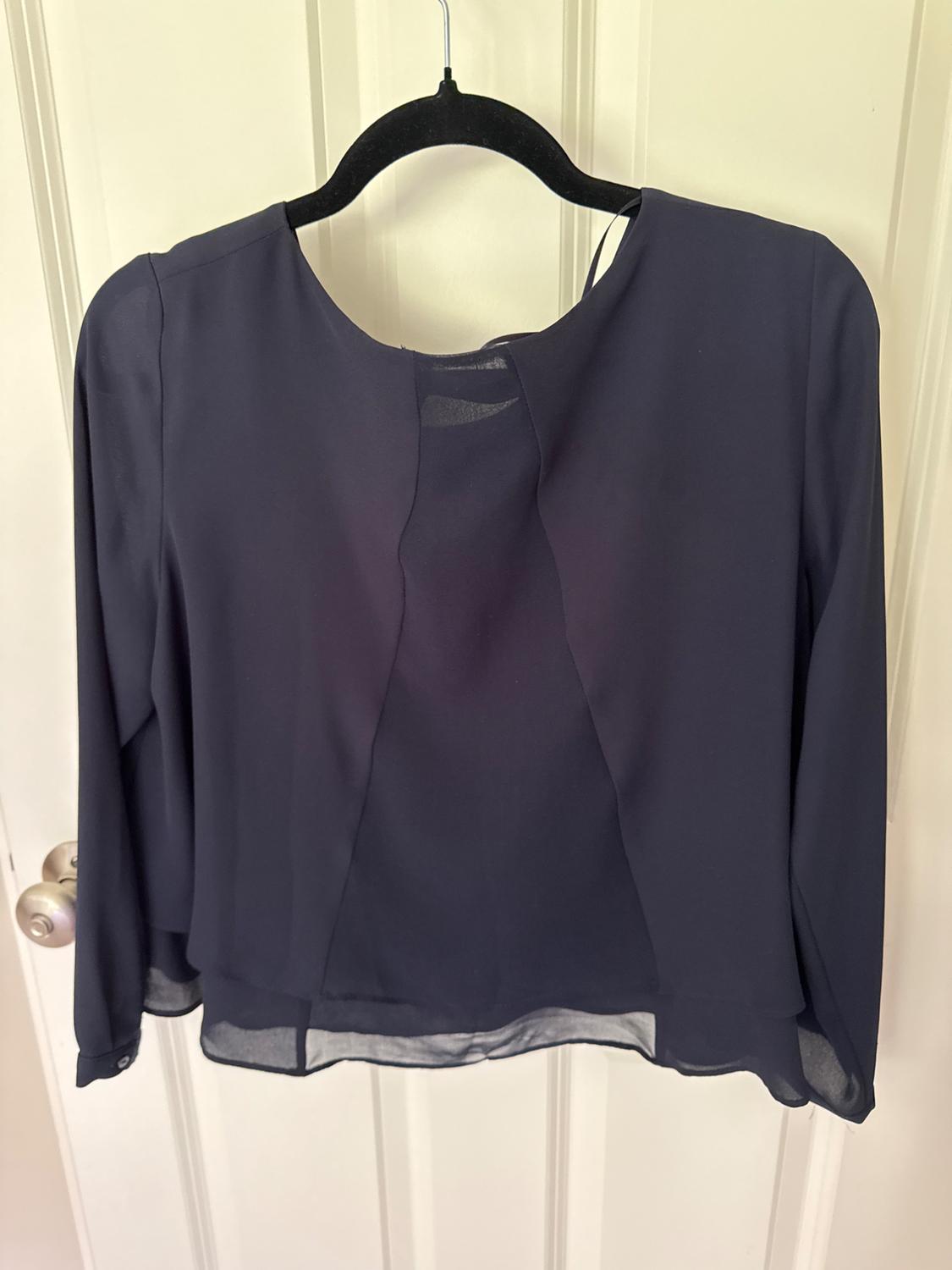 TWO LAYER HEM ZARA BASIC NAVY TOP - Image 2