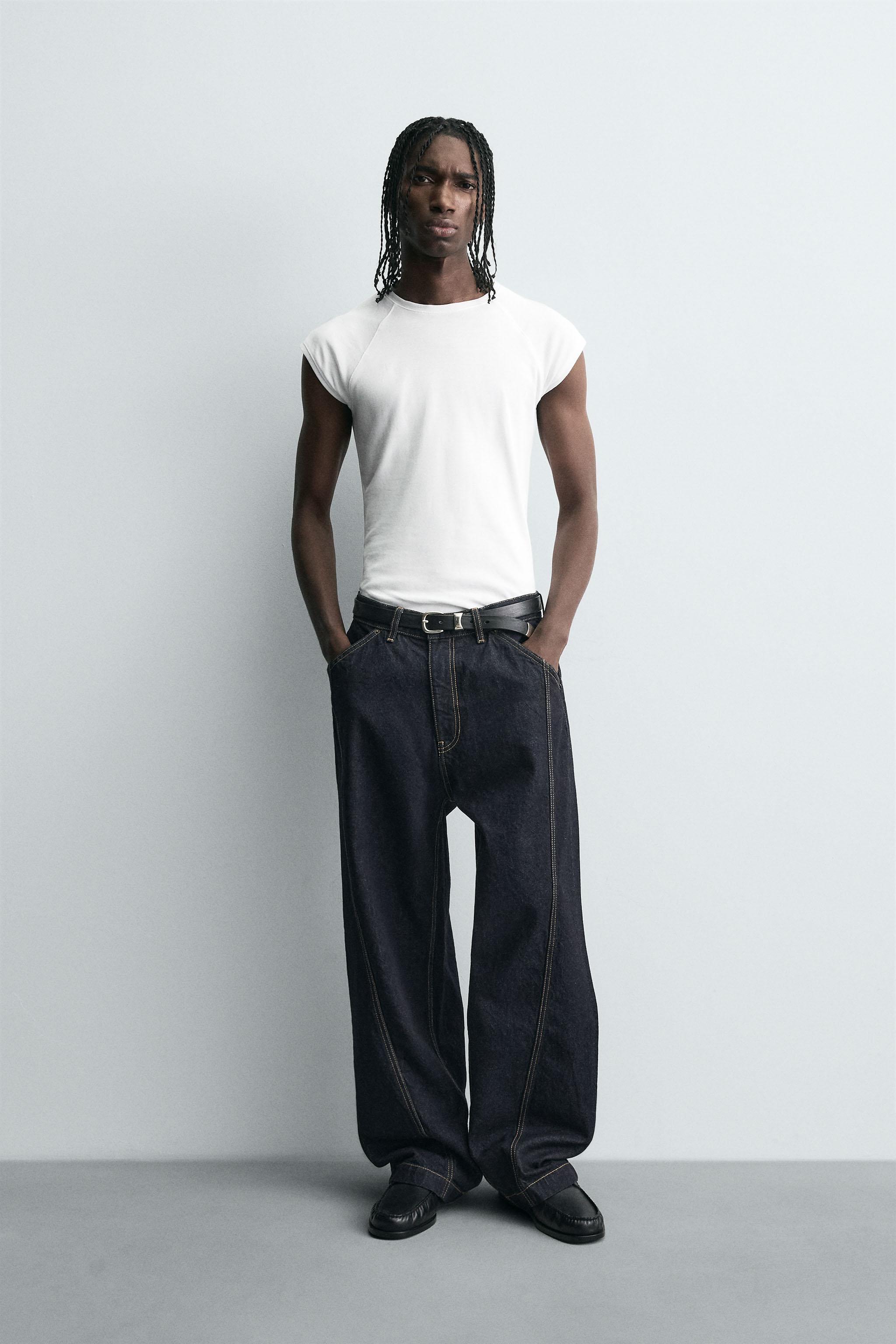TWISTED SEAM BAGGY FIT JEANS - Blue | ZARA United States