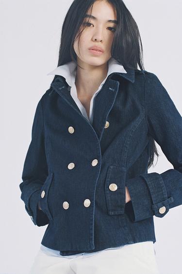 DOUBLE-BREASTED DENIM JACKET - Blue by Zara