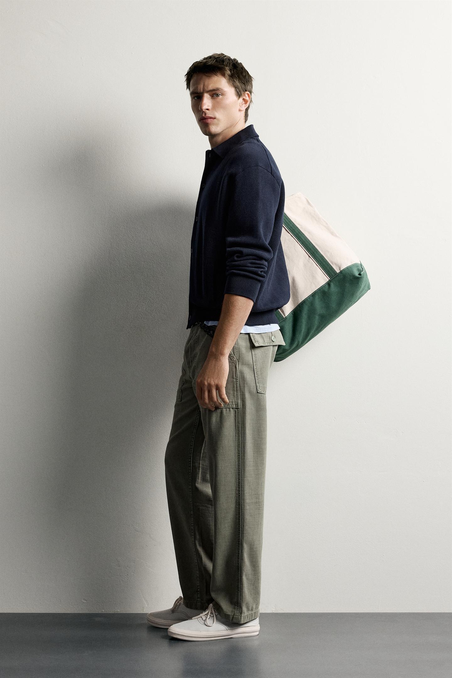 Мужской кардиган Zara Structured Regular Fit, цвет: Тёмно-синий — фото 4
