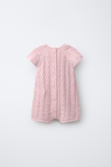 COMBI-SHORT EN MAILLE AJOURÉE - Rose clair de Zara - Image 1