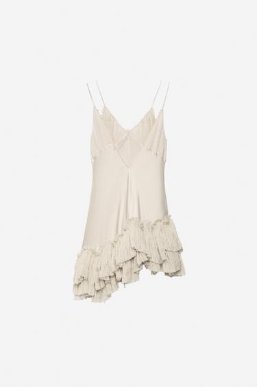 ROBE ASYMÉTRIQUE À VOLANTS - THE ITEM - Écru de Zara - Image 6