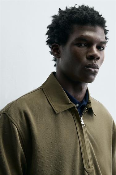 WASHED PIQUÉ TEXTURED POLO SHIRT - washed green by Zara - Image 4