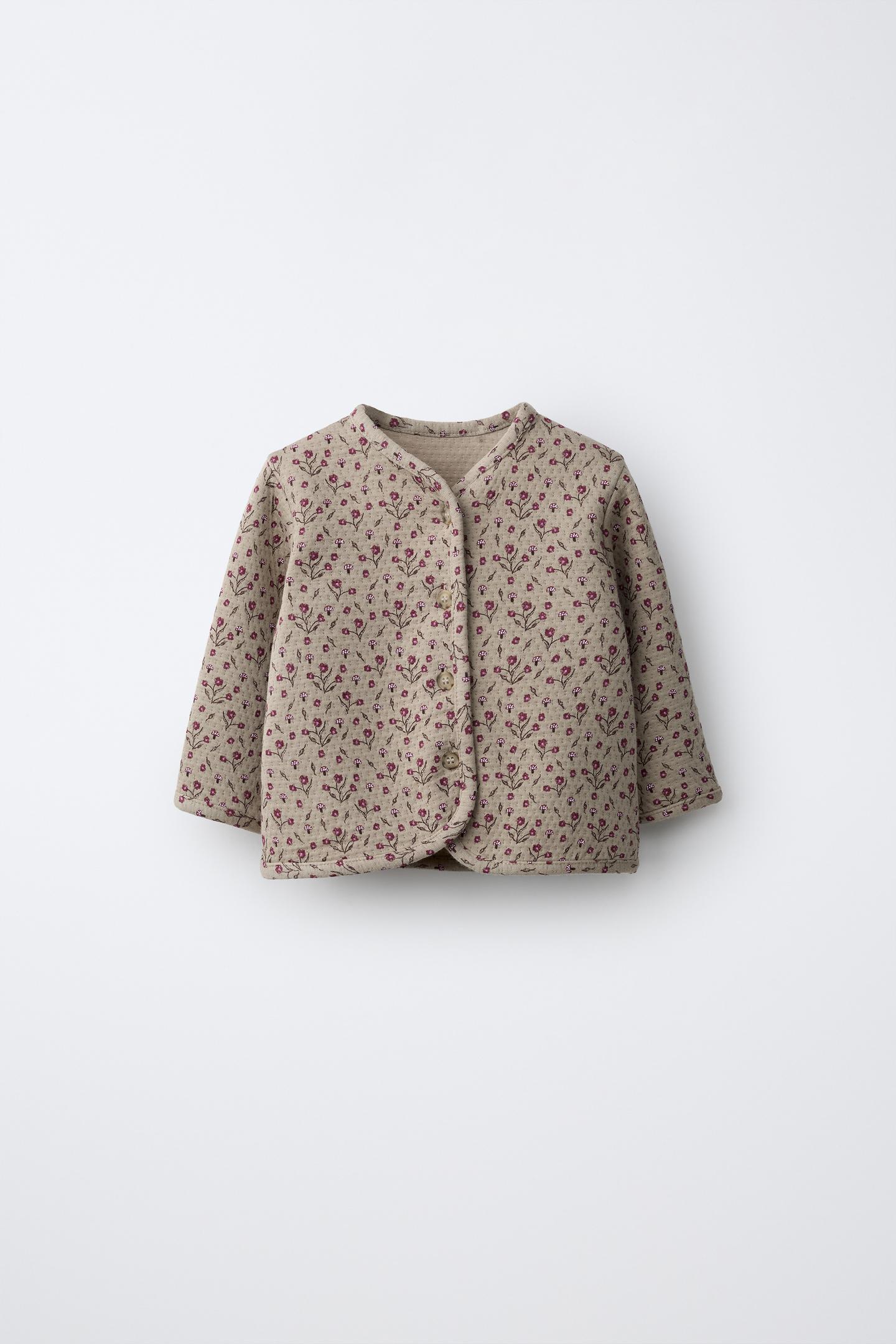 Детская куртка Zara Textured Floral, цвет: Песочный