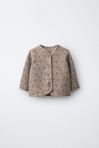 TEXTURED FLORAL JACKET — Sand 1