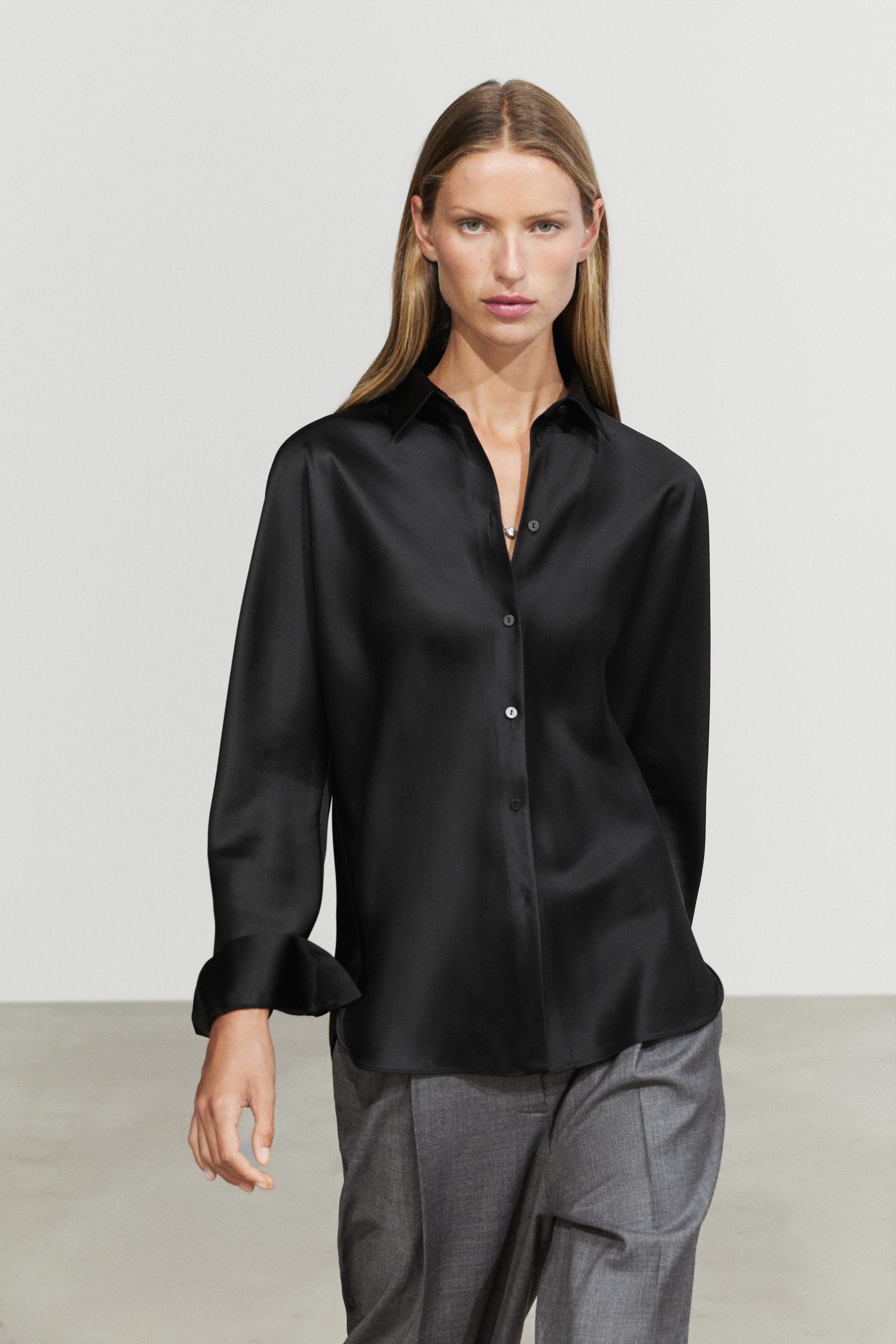 Flowing satin shirt