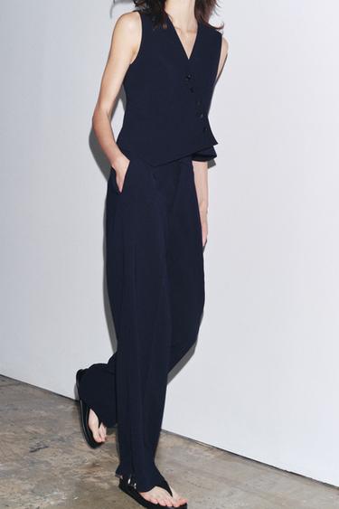 ZW COLLECTION ASYMMETRIC WAISTCOAT - Navy blue by Zara - Image 4