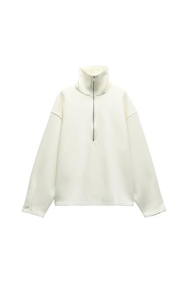 SCUBA-EFFECT ZIP-UP SWEATSHIRT