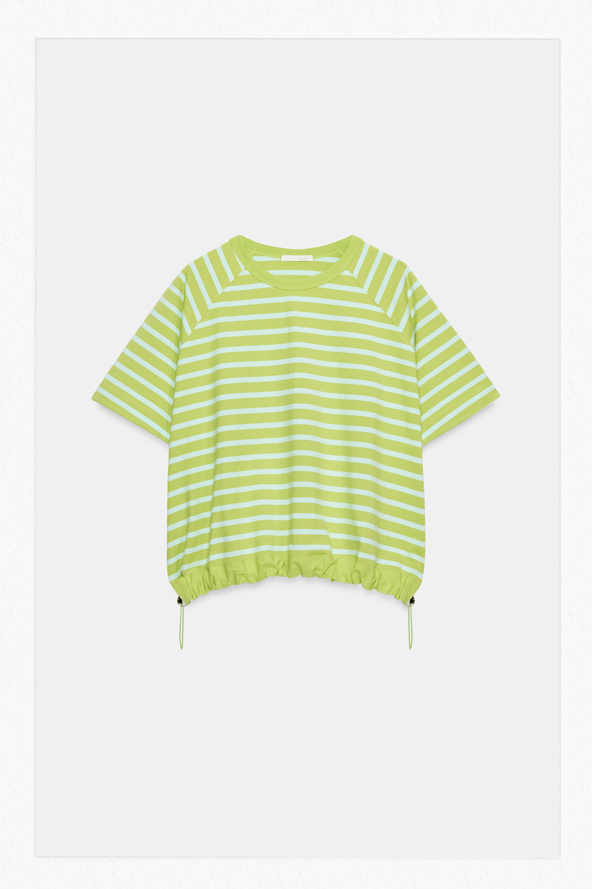 STRIPED T-SHIRT WITH STOPPERS