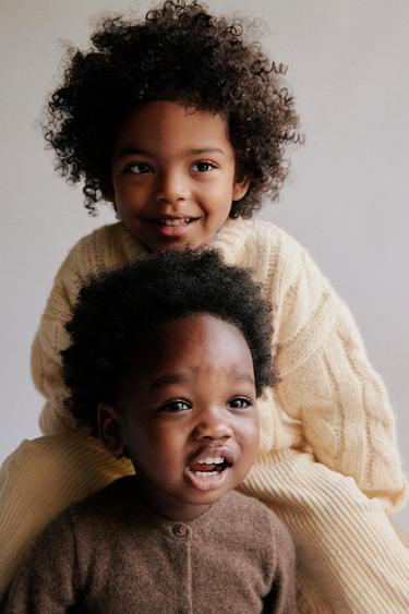 Zara ZARA TIMELESS - 羊毛絞花針織衫 - 香子蘭色